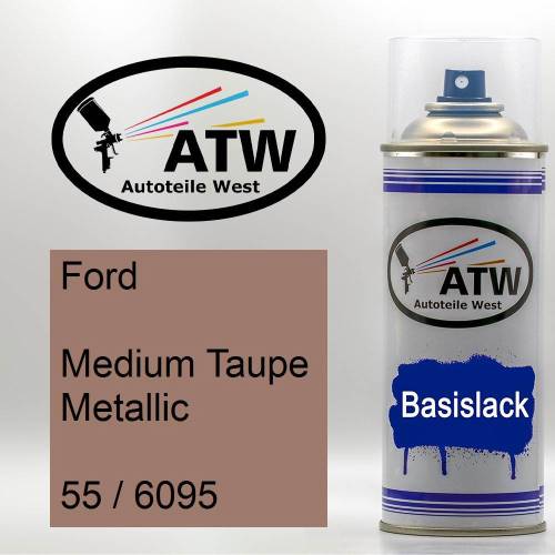 Ford, Medium Taupe Metallic, 55 / 6095: 400ml Sprühdose, von ATW Autoteile West.